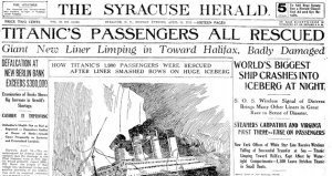 The Syracuse Herald falsely reports that all Titanic passengers were saved